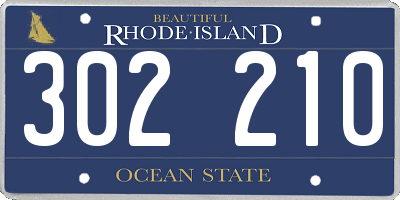 RI license plate 302210