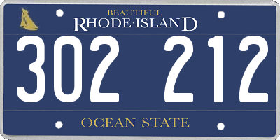 RI license plate 302212
