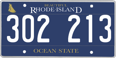 RI license plate 302213