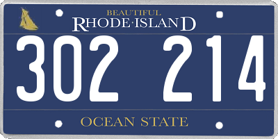 RI license plate 302214