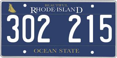 RI license plate 302215