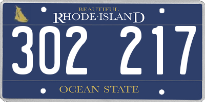 RI license plate 302217