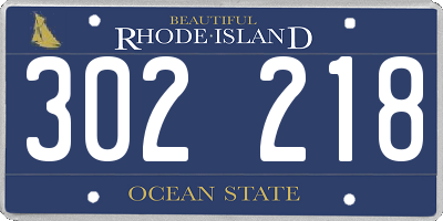 RI license plate 302218
