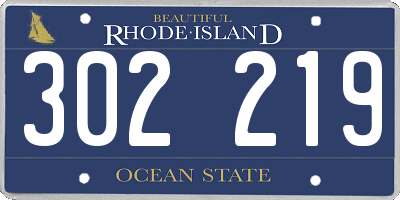 RI license plate 302219