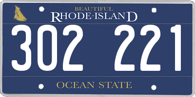 RI license plate 302221