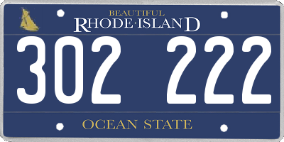 RI license plate 302222