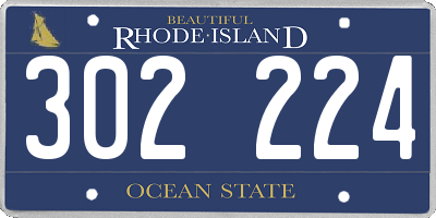 RI license plate 302224
