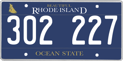 RI license plate 302227