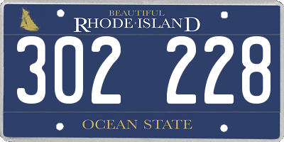RI license plate 302228