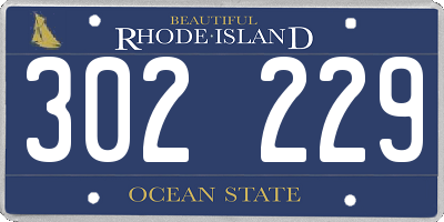 RI license plate 302229