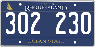 RI license plate 302230