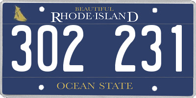 RI license plate 302231