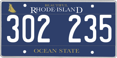 RI license plate 302235