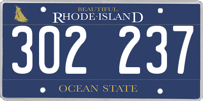 RI license plate 302237