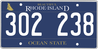 RI license plate 302238