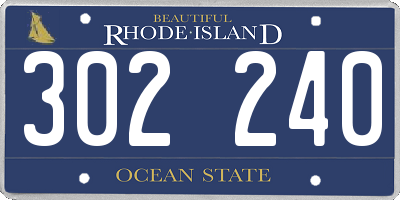 RI license plate 302240
