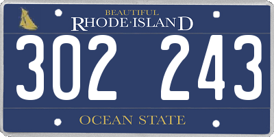 RI license plate 302243