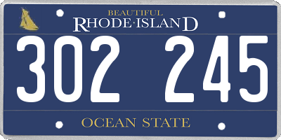 RI license plate 302245
