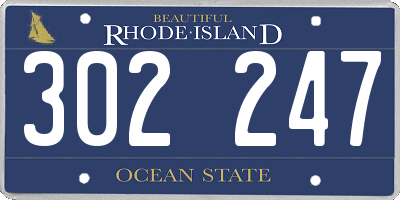 RI license plate 302247