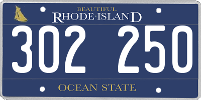 RI license plate 302250