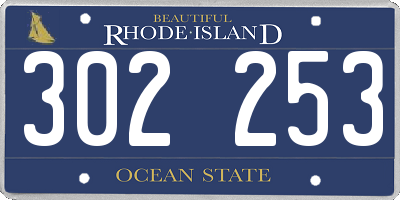 RI license plate 302253
