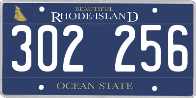 RI license plate 302256