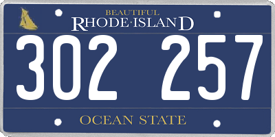 RI license plate 302257