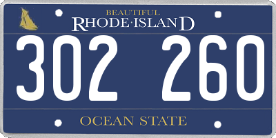 RI license plate 302260