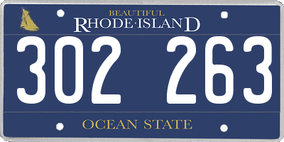 RI license plate 302263