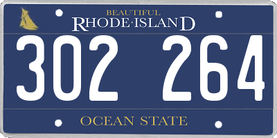 RI license plate 302264