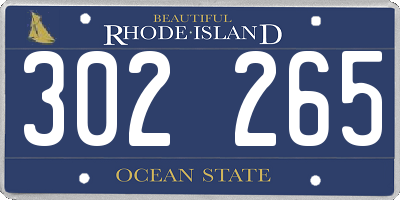 RI license plate 302265