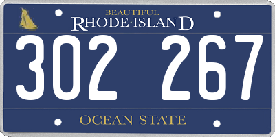 RI license plate 302267
