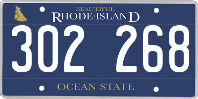 RI license plate 302268