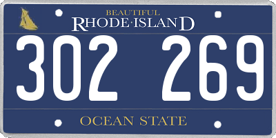 RI license plate 302269
