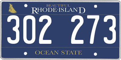 RI license plate 302273