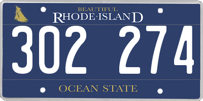 RI license plate 302274