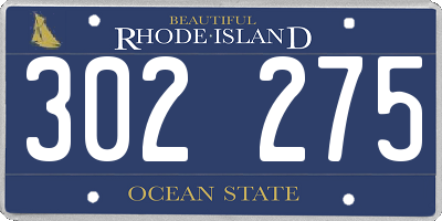 RI license plate 302275