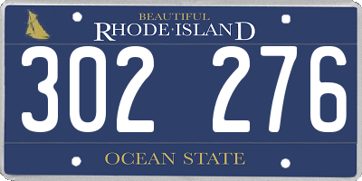 RI license plate 302276
