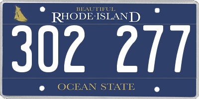 RI license plate 302277