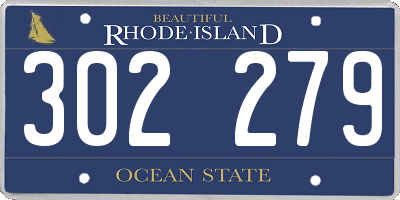 RI license plate 302279