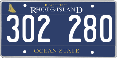 RI license plate 302280