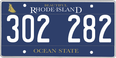 RI license plate 302282