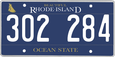 RI license plate 302284
