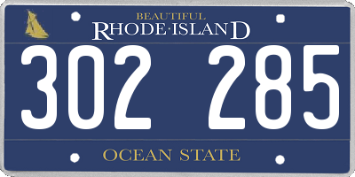 RI license plate 302285