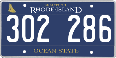 RI license plate 302286