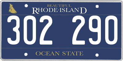 RI license plate 302290