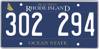 RI license plate 302294