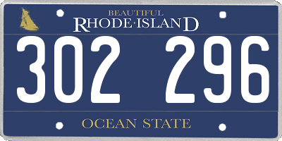 RI license plate 302296