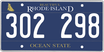 RI license plate 302298