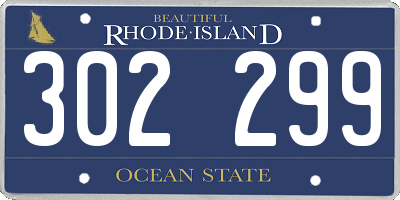 RI license plate 302299